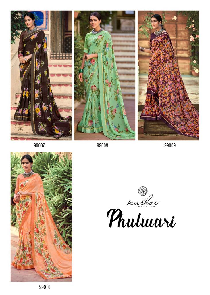 Kashvi Phulwari Casual Wear Georgette Printed Designer Saree Collection
